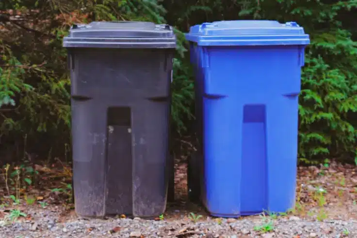 Garbage Cans - Blue and Black